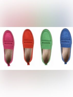4 Pairs Vionic Uptown Loafer(Fuchsia-Cherry Tomato-Classic Green-Surf Blue) 11W